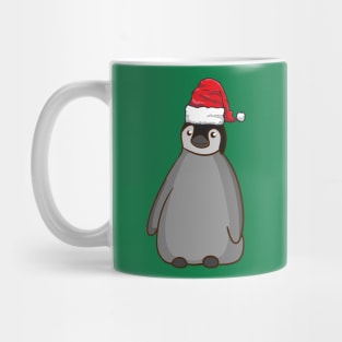 Santa Hat-Wearing Penguin Funny Christmas Holiday Mug
